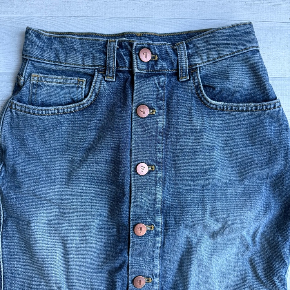 Anthropologie Pilcro Blue Denim Pencil Skirt Size 4 - Picture 4 of 9
